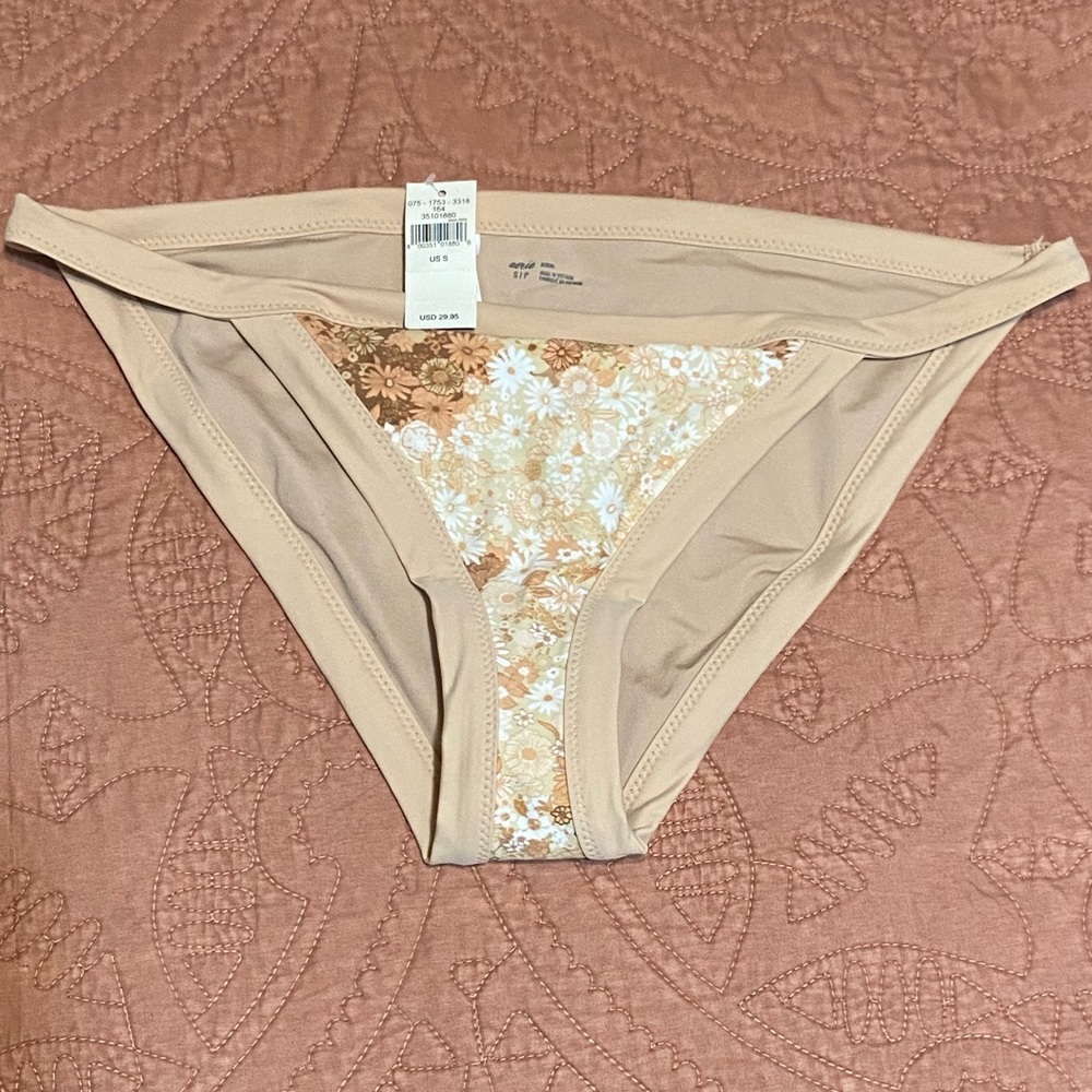 Aerie neutral floral bikini bottom